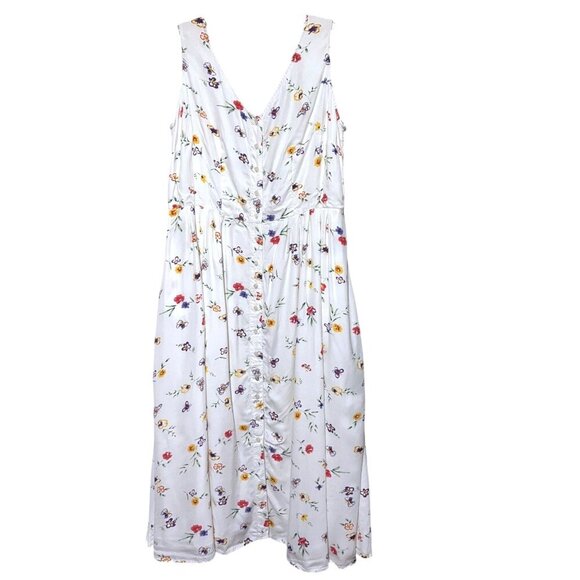 Vintage Together Midi Dress 18 Pockets Full Button Sundress Butterfly Fairy - Picture 2 of 10